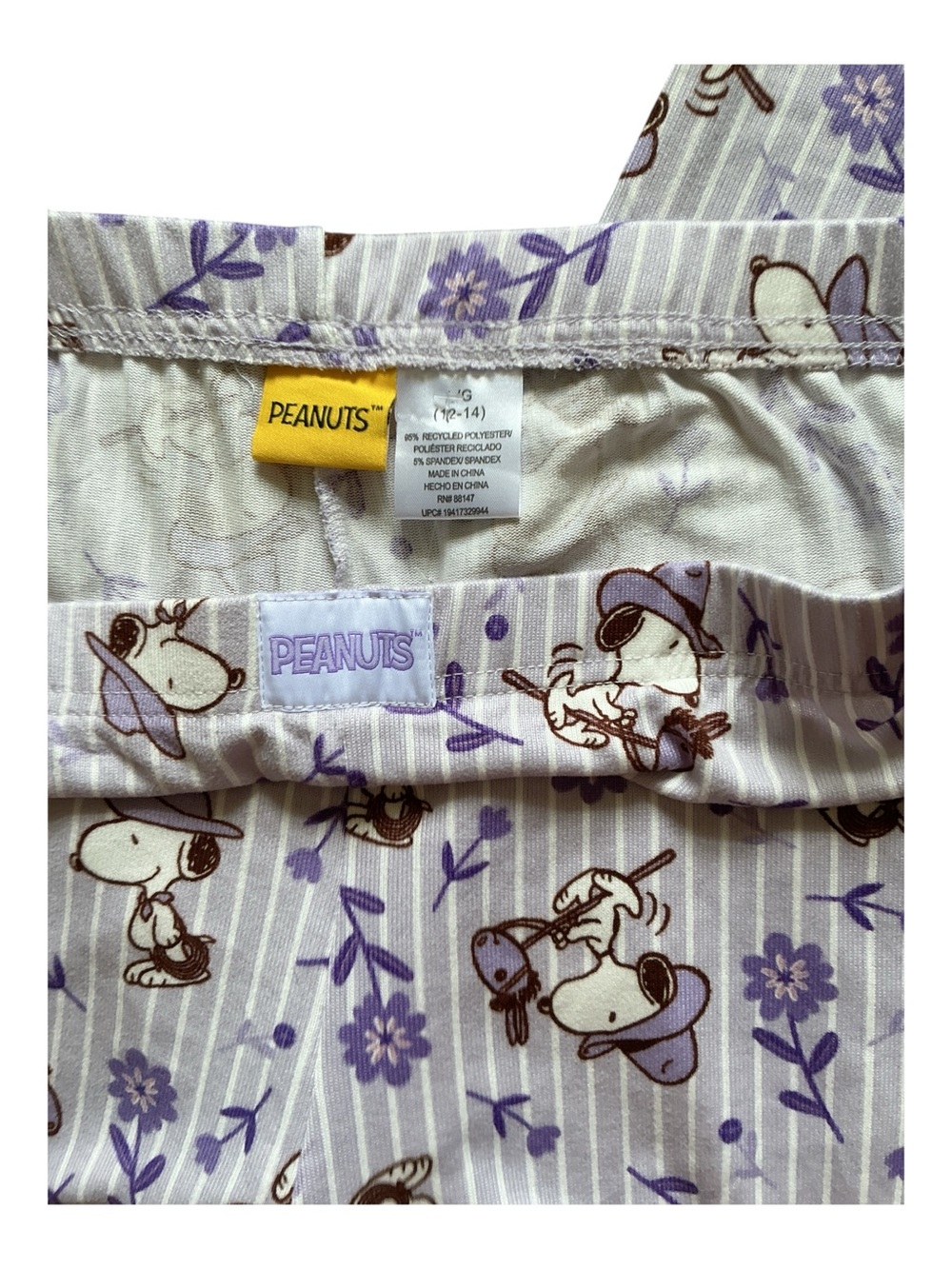 Peanuts Purple and Cream Snoopy Floral Lounge Pants - Picture 3 of 3
